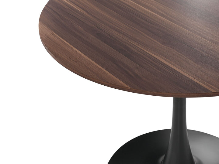 Flovilla Round Dining Table ⌀ 90 cm Dark Wood with Black