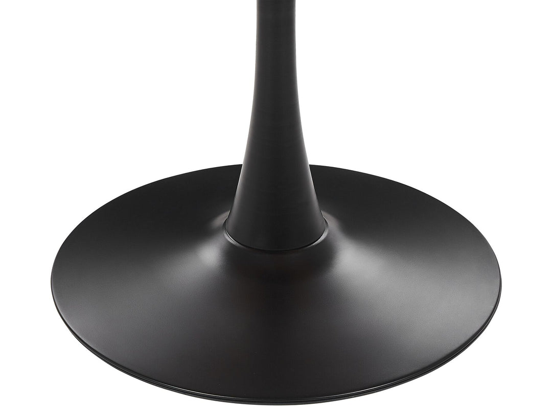 Flovilla Round Dining Table ⌀ 90 cm Dark Wood with Black