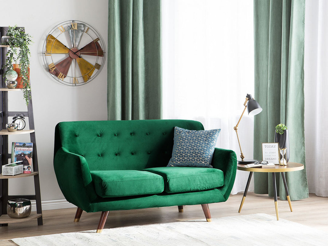 Bodo 2 Seater Velvet Sofa Emerald Green