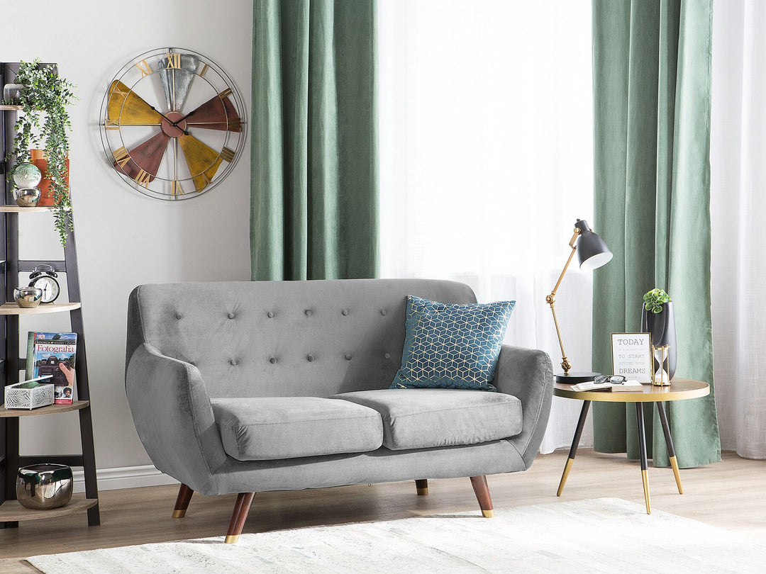 Bodo 2 Seater Velvet Sofa Grey