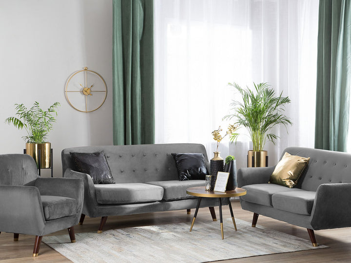 Bodo 2 Seater Velvet Sofa Grey