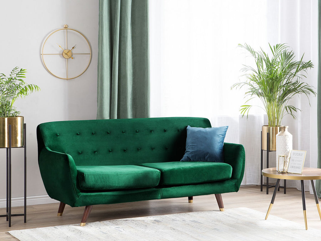 Bodo 3 Seater Velvet Sofa Emerald Green