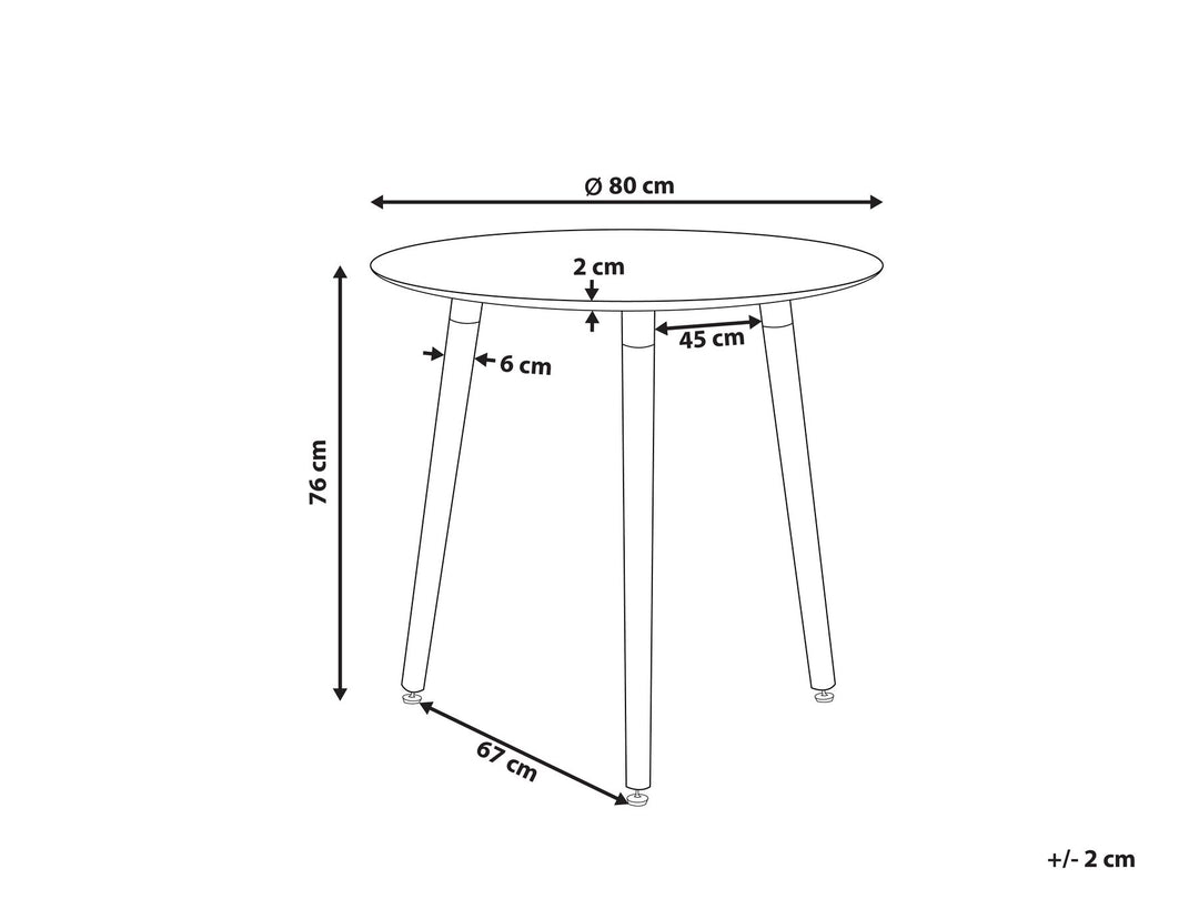 Conklin Round Dining Table ⌀ 80 cm White