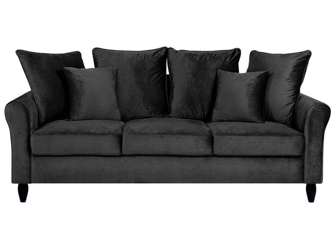 Bornholm 3 Seater Velvet Sofa Black