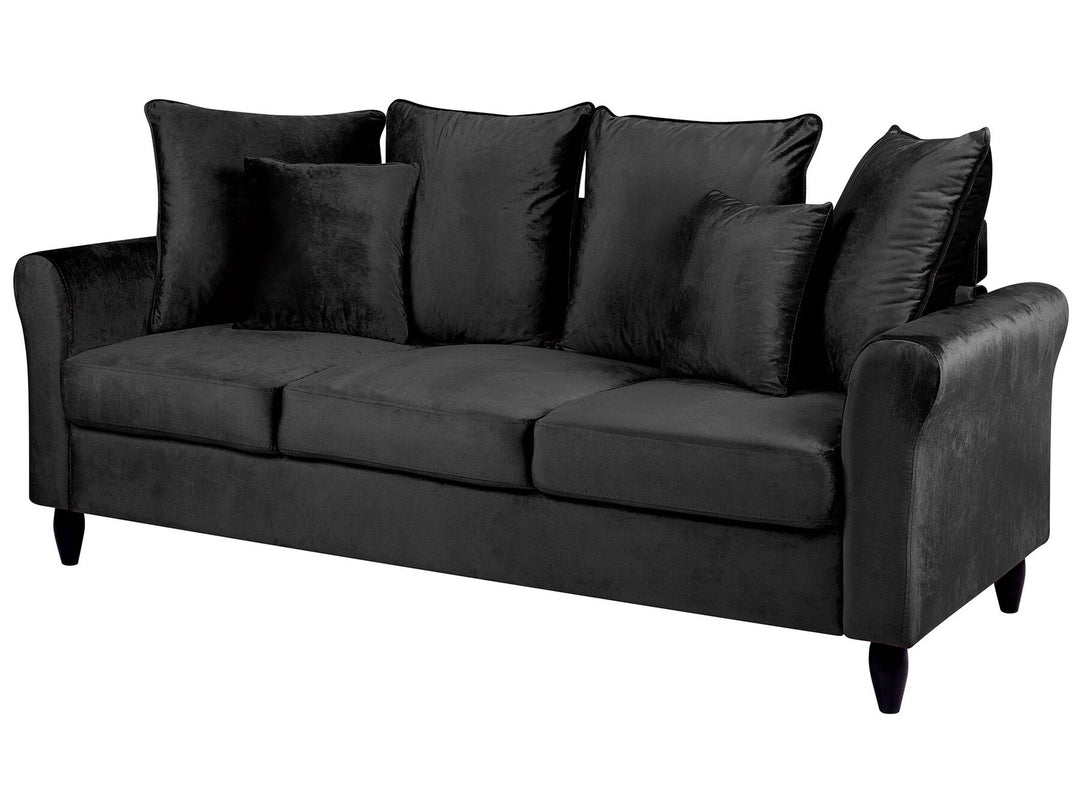 Bornholm 3 Seater Velvet Sofa Black