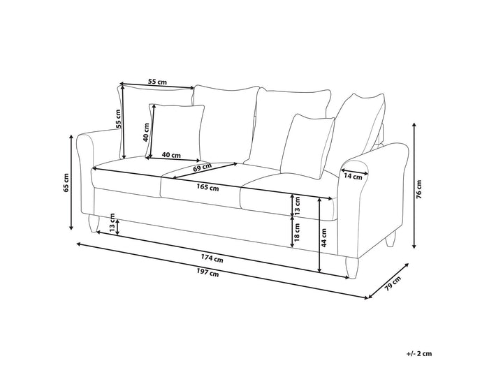 Bornholm 3 Seater Velvet Sofa Black