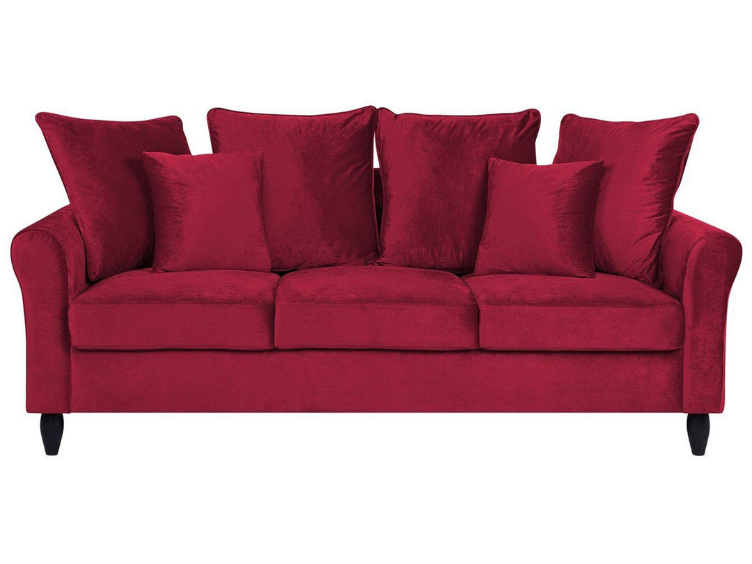 Bornholm 3 Seater Velvet Sofa Red