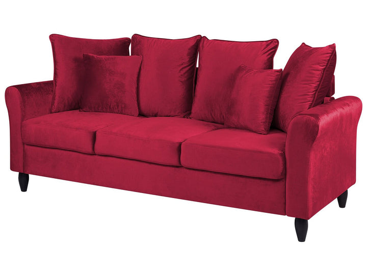 Bornholm 3 Seater Velvet Sofa Red