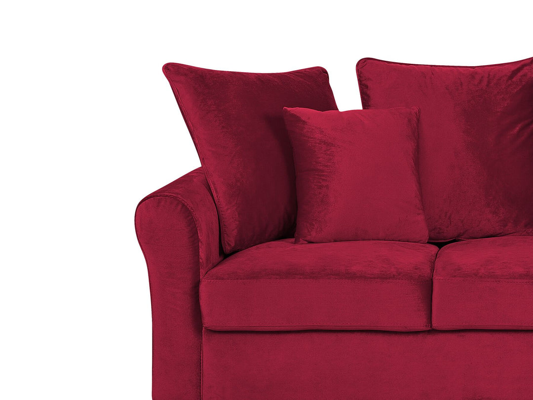 Bornholm 3 Seater Velvet Sofa Red