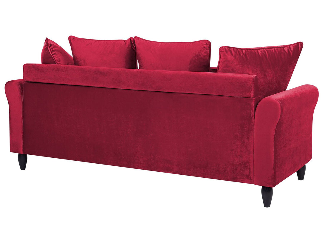 Bornholm 3 Seater Velvet Sofa Red