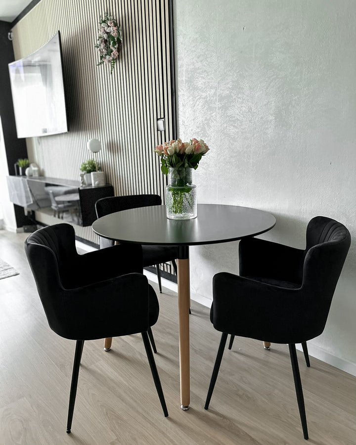 Nero Round Dining Table ⌀ 120 cm Black