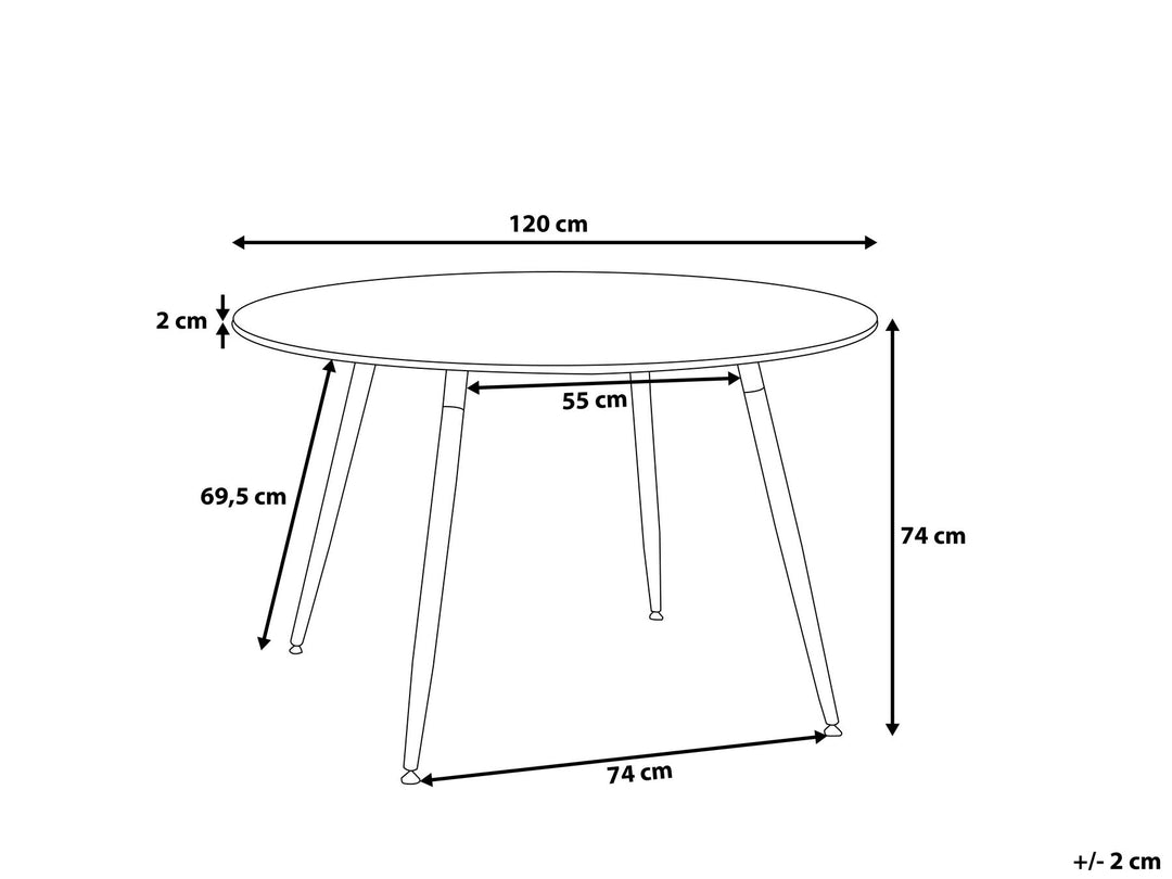 Nero Round Dining Table ⌀ 120 cm Black