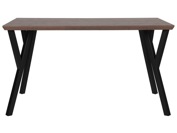 Helme Dining Table 140 x 80 cm Dark Wood with Black