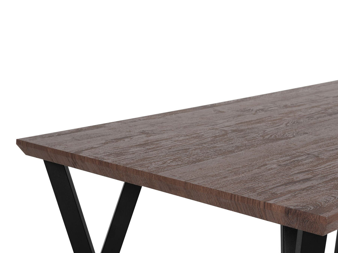 Helme Dining Table 140 x 80 cm Dark Wood with Black