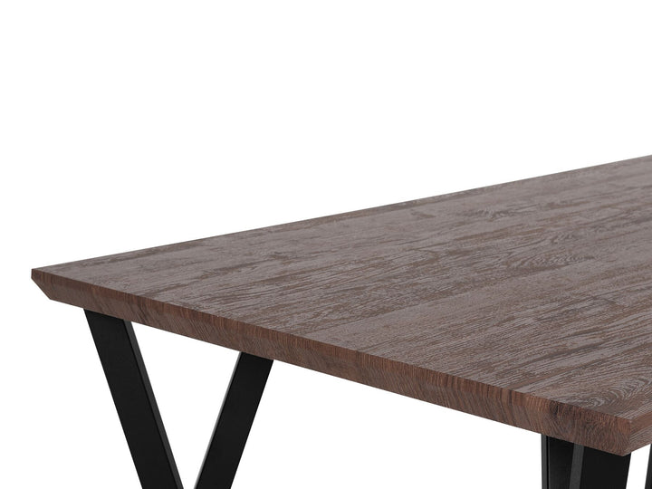 Helme Dining Table 140 x 80 cm Dark Wood with Black