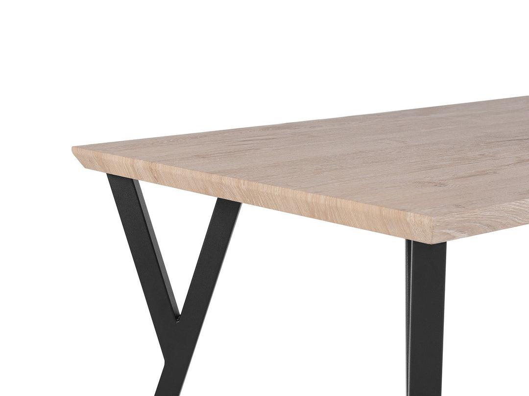 Helme Dining Table 140 x 80 cm Light Wood with Black