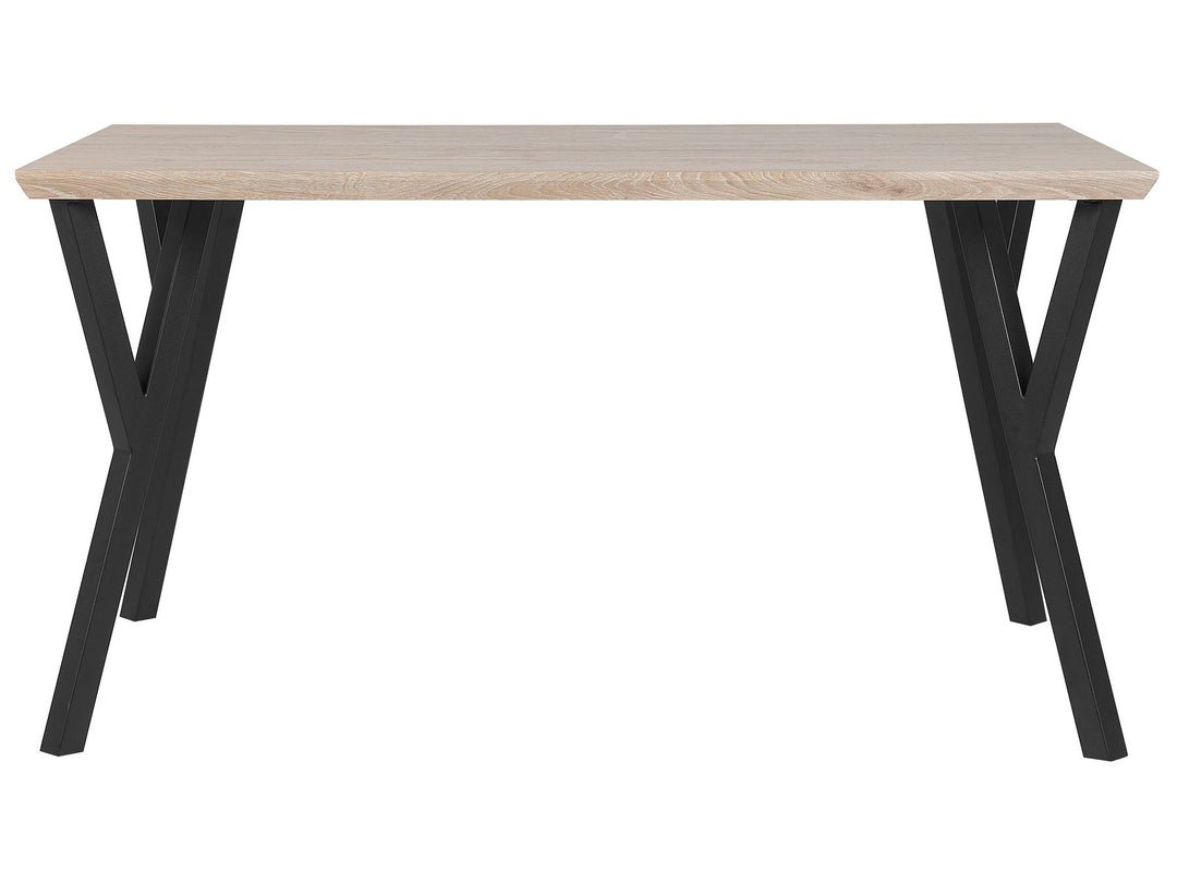 Helme Dining Table 140 x 80 cm Light Wood with Black