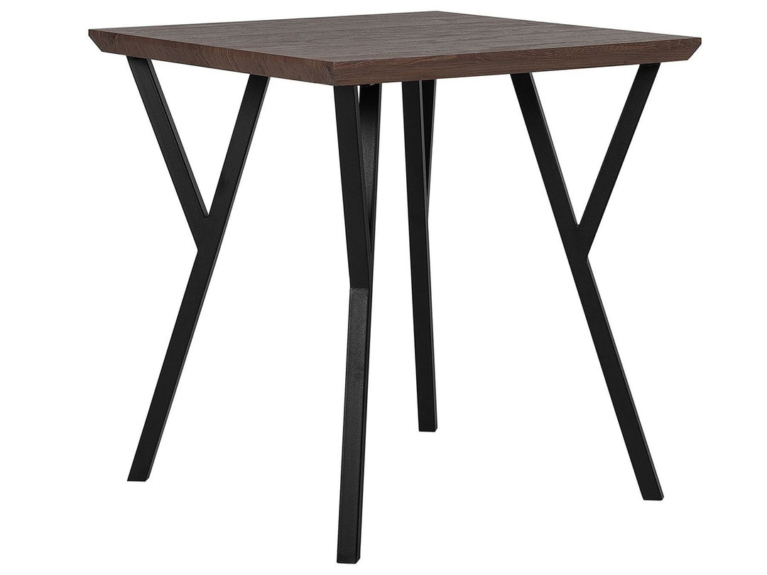 Bravo Dining Table 70 x 70 cm Dark Wood with Black