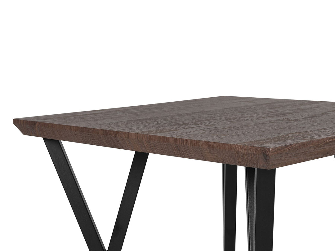 Helme Dining Table 70 x 70 cm Dark Wood with Black