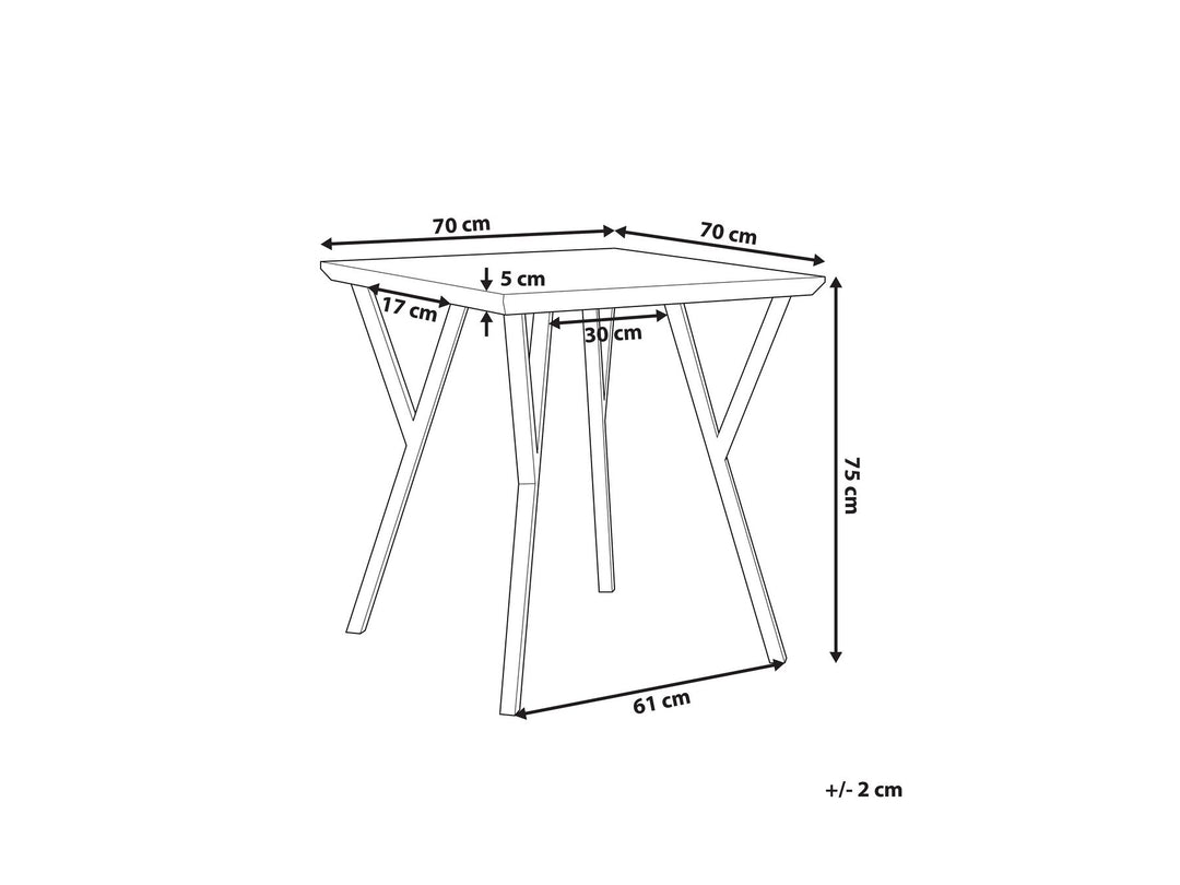 Helme Dining Table 70 x 70 cm Dark Wood with Black