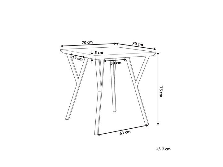 Helme Dining Table 70 x 70 cm Dark Wood with Black