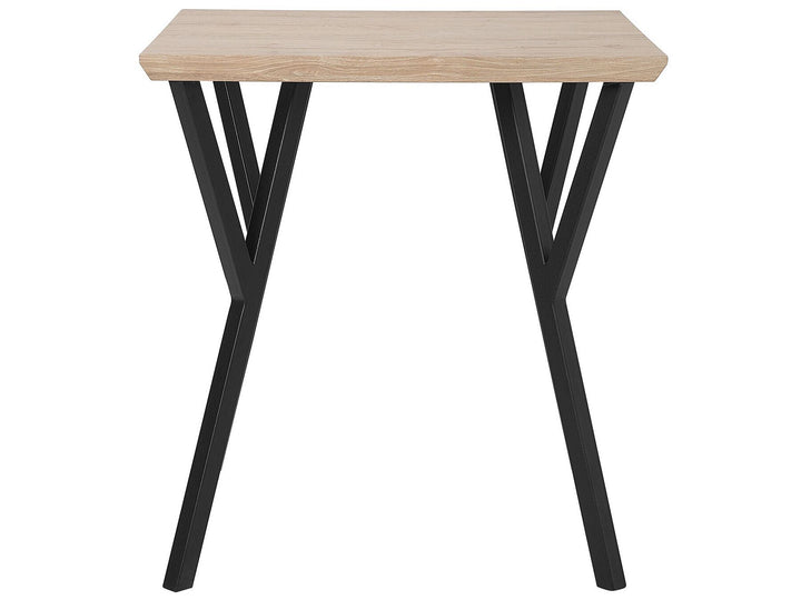 Helme Dining Table 70 x 70 cm Light Wood with Black