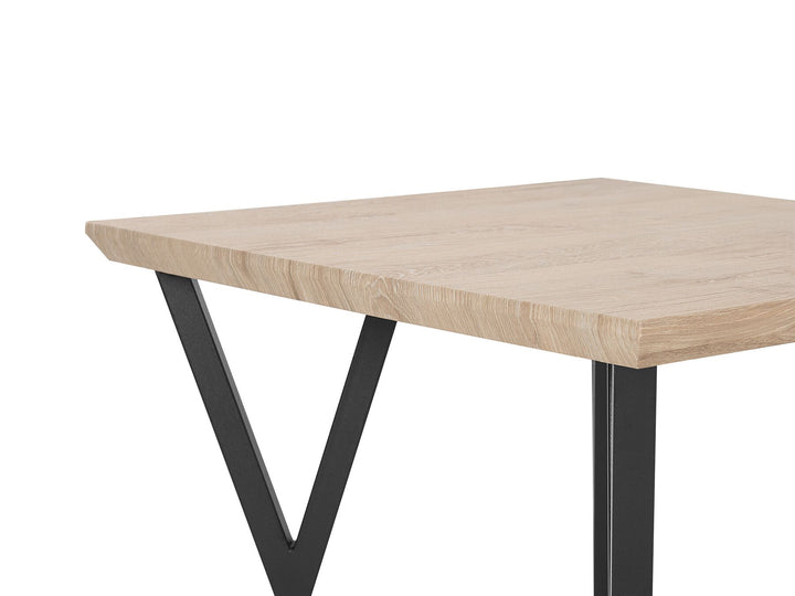 Helme Dining Table 70 x 70 cm Light Wood with Black