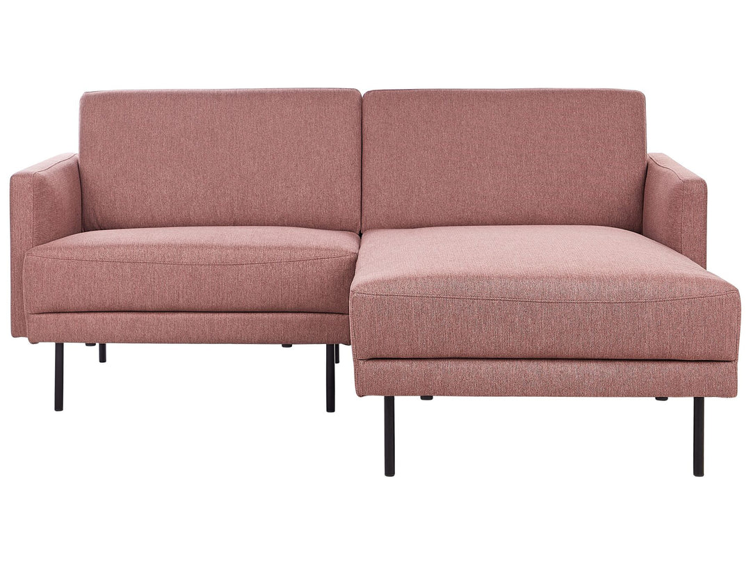 Breda Left Hand 2 Seater Fabric Corner Sofa Pink Brown