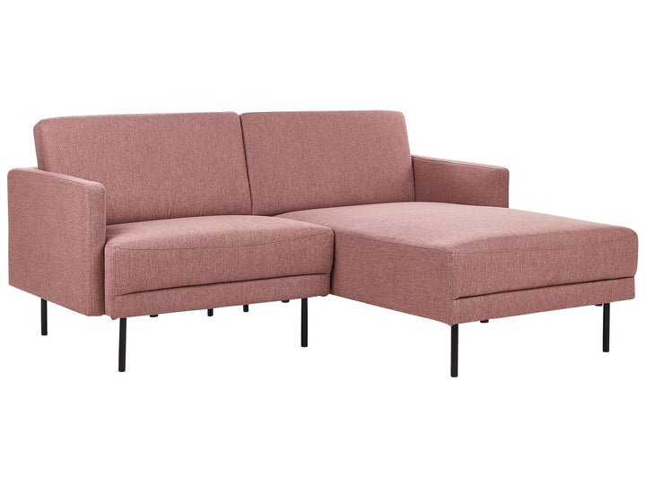 Breda Left Hand 2 Seater Fabric Corner Sofa Pink Brown