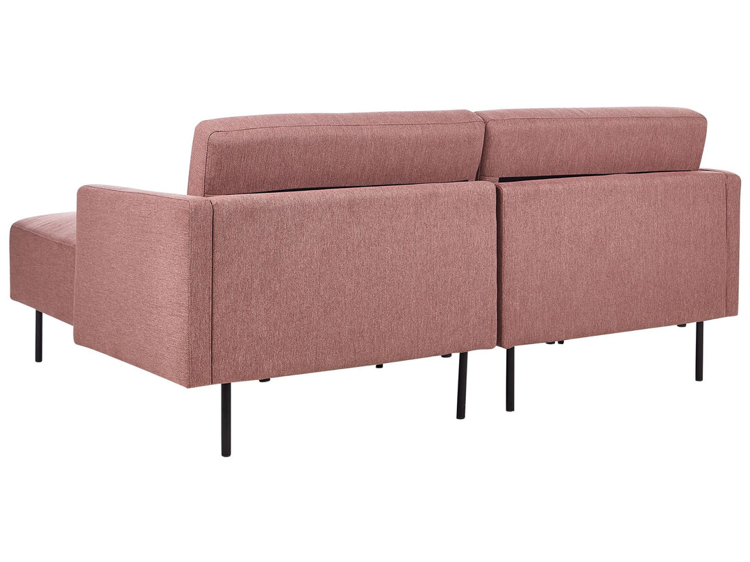 Breda Left Hand 2 Seater Fabric Corner Sofa Pink Brown