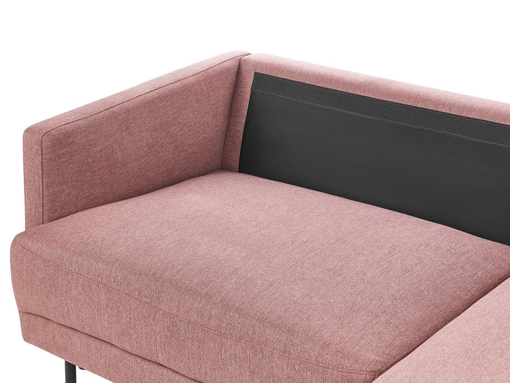 Breda Left Hand 2 Seater Fabric Corner Sofa Pink Brown