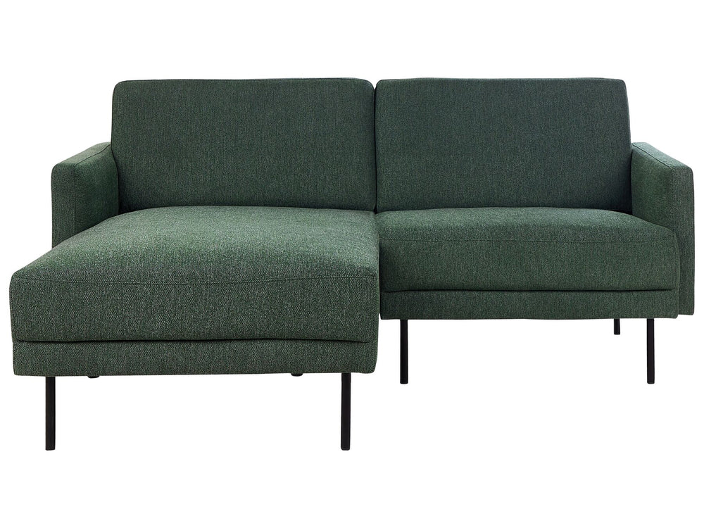 Breda Right Hand 2 Seater Fabric Corner Sofa Dark Green