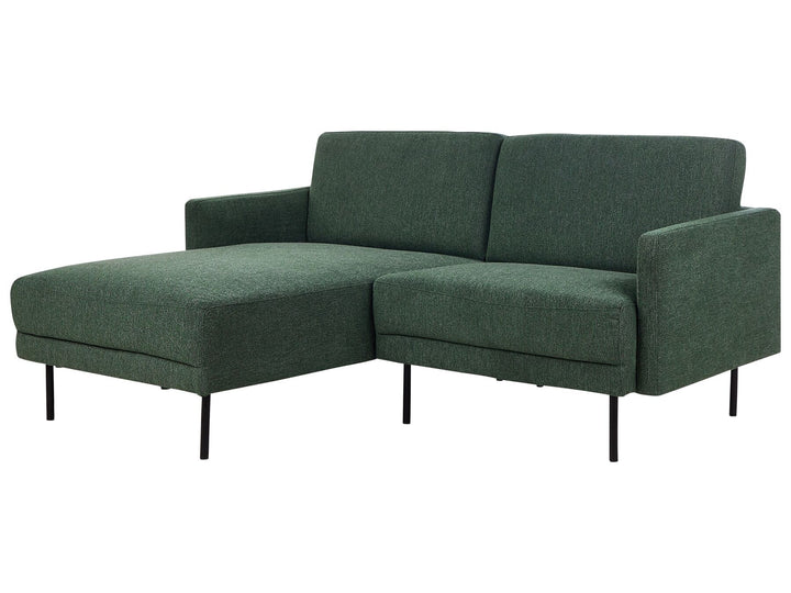 Breda Right Hand 2 Seater Fabric Corner Sofa Dark Green