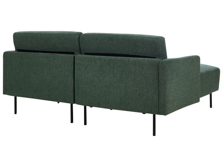 Breda Right Hand 2 Seater Fabric Corner Sofa Dark Green