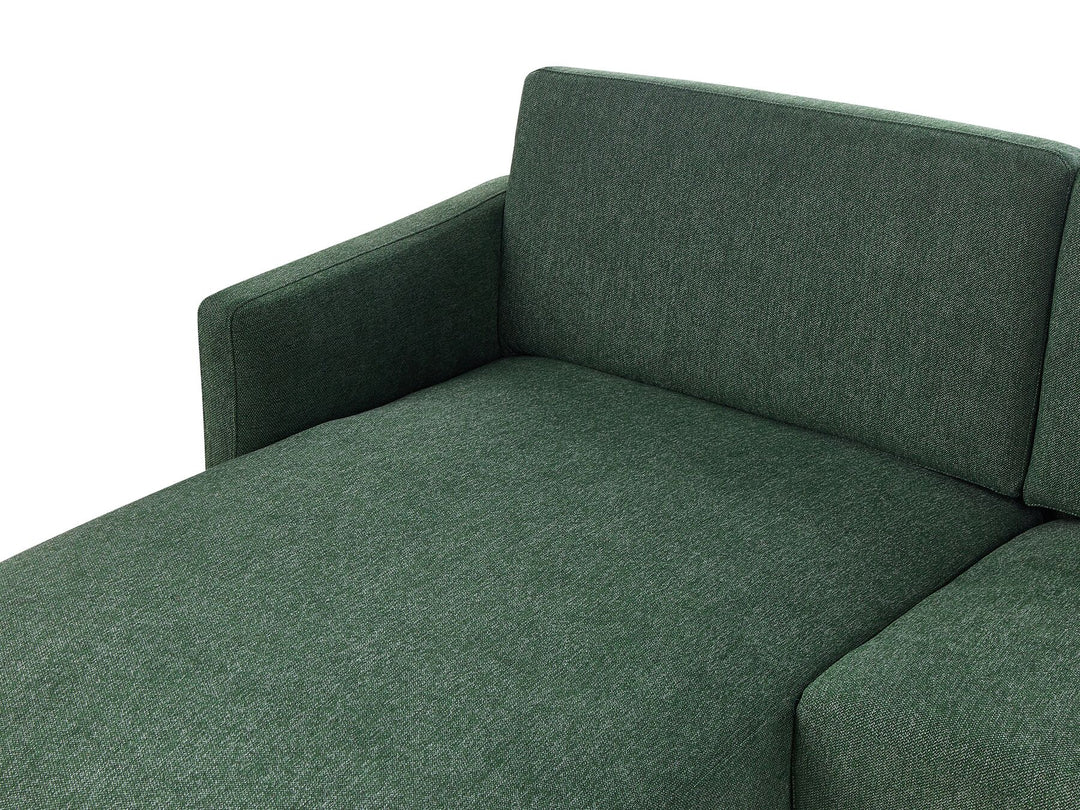 Breda Right Hand 2 Seater Fabric Corner Sofa Dark Green