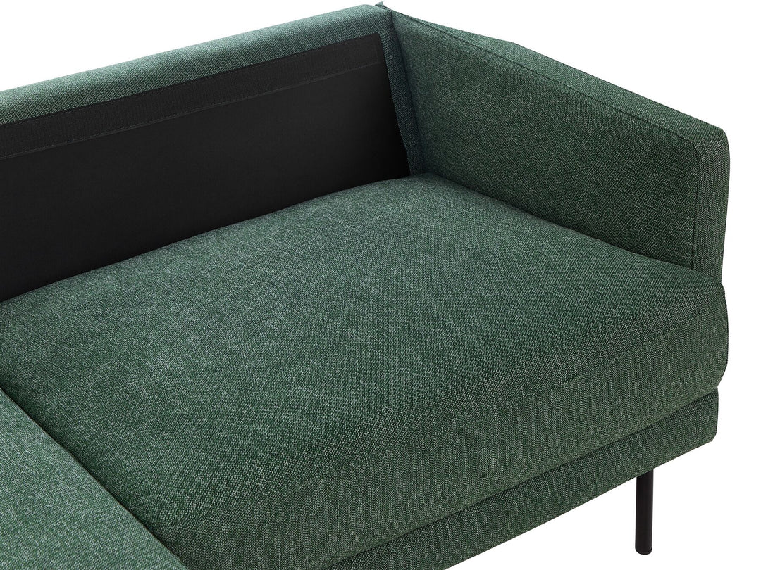 Breda Right Hand 2 Seater Fabric Corner Sofa Dark Green