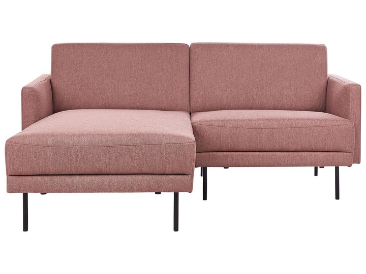 Breda Right Hand 2 Seater Fabric Corner Sofa Pink Brown