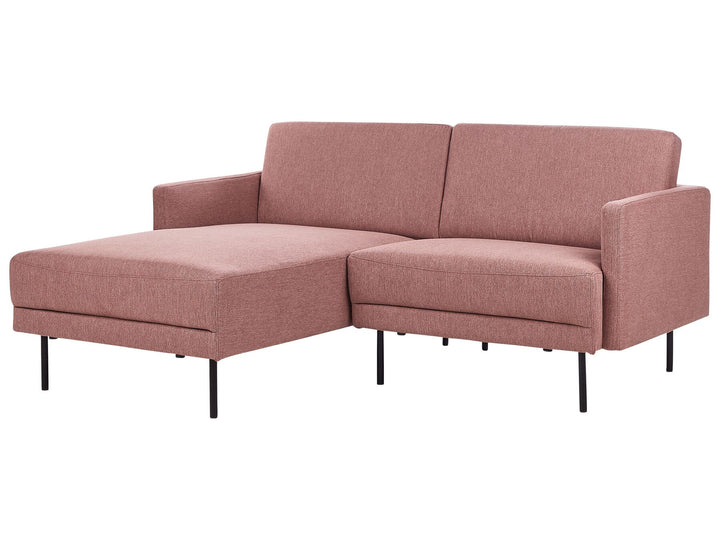 Breda Right Hand 2 Seater Fabric Corner Sofa Pink Brown