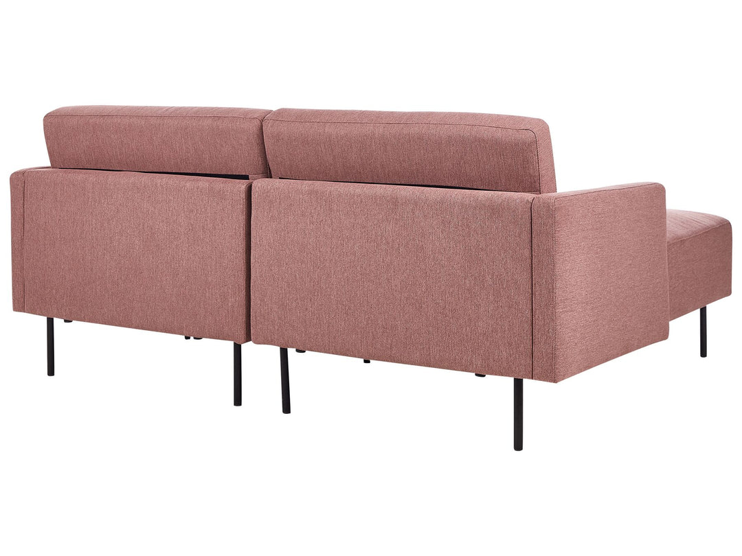 Breda Right Hand 2 Seater Fabric Corner Sofa Pink Brown