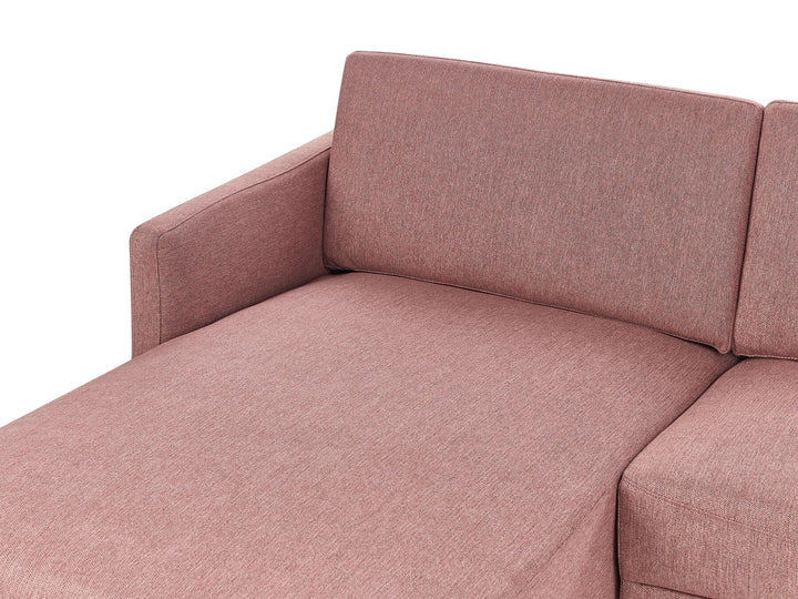 Breda Right Hand 2 Seater Fabric Corner Sofa Pink Brown