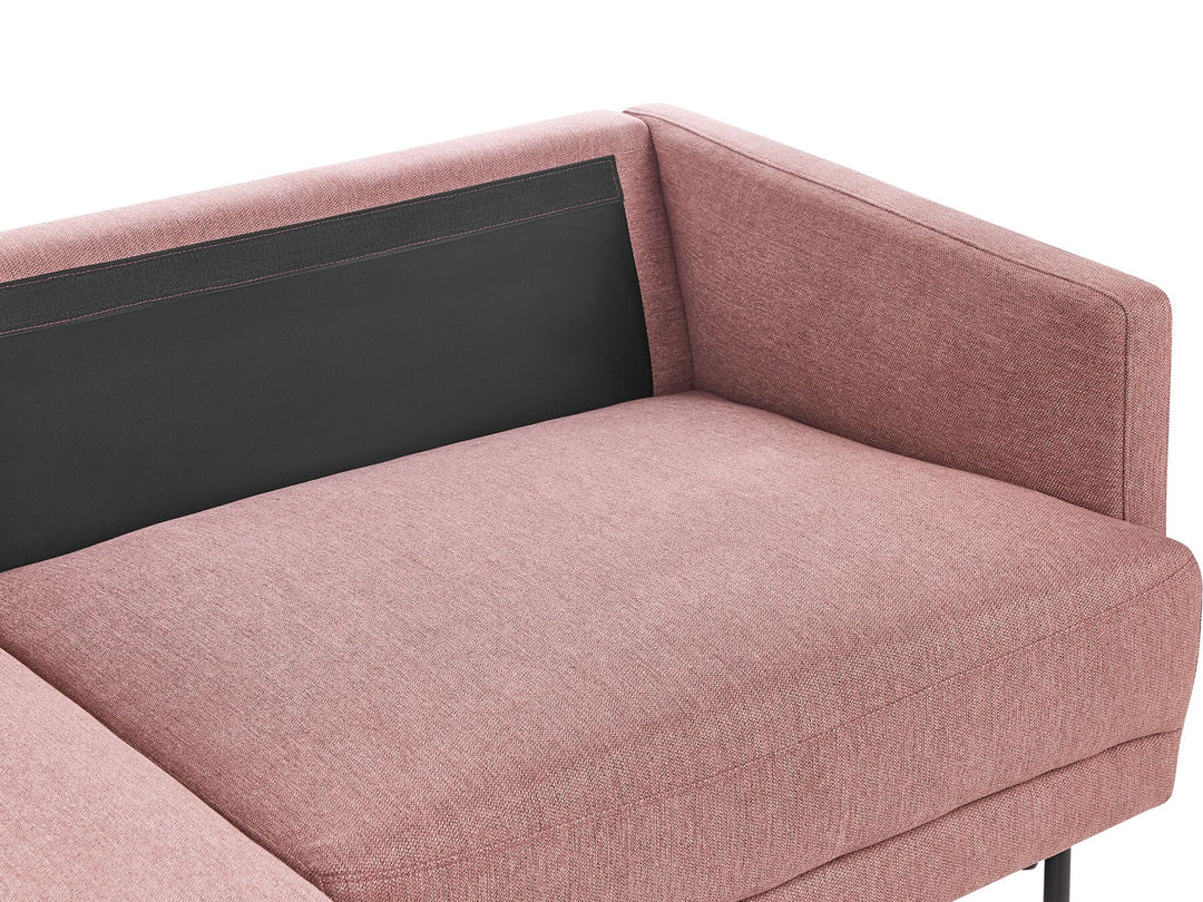 Breda Right Hand 2 Seater Fabric Corner Sofa Pink Brown