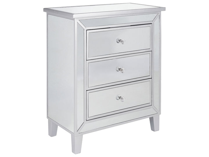 Breves 3 Drawer Mirrored Chest Silver