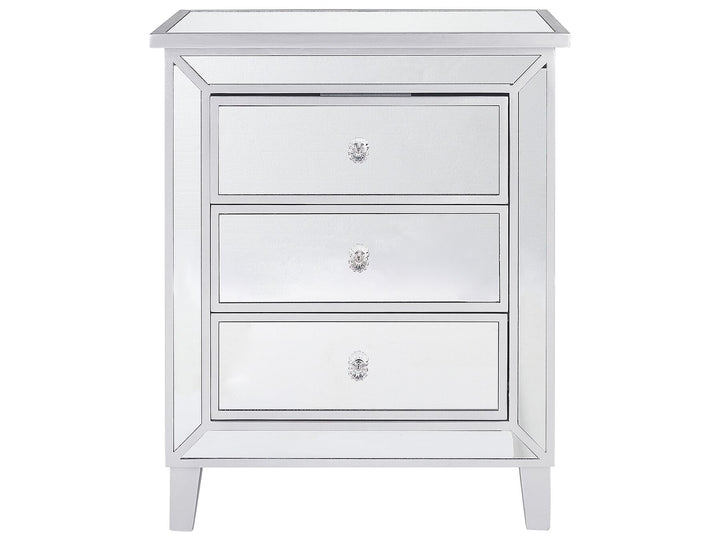 Essie 3 Drawer Mirrored Chest Silver