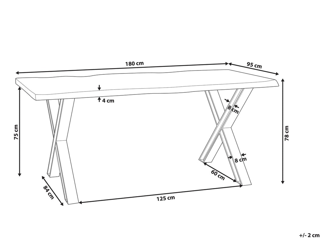 Yetter Acacia Dining Table 180 x 95 cm Dark Wood