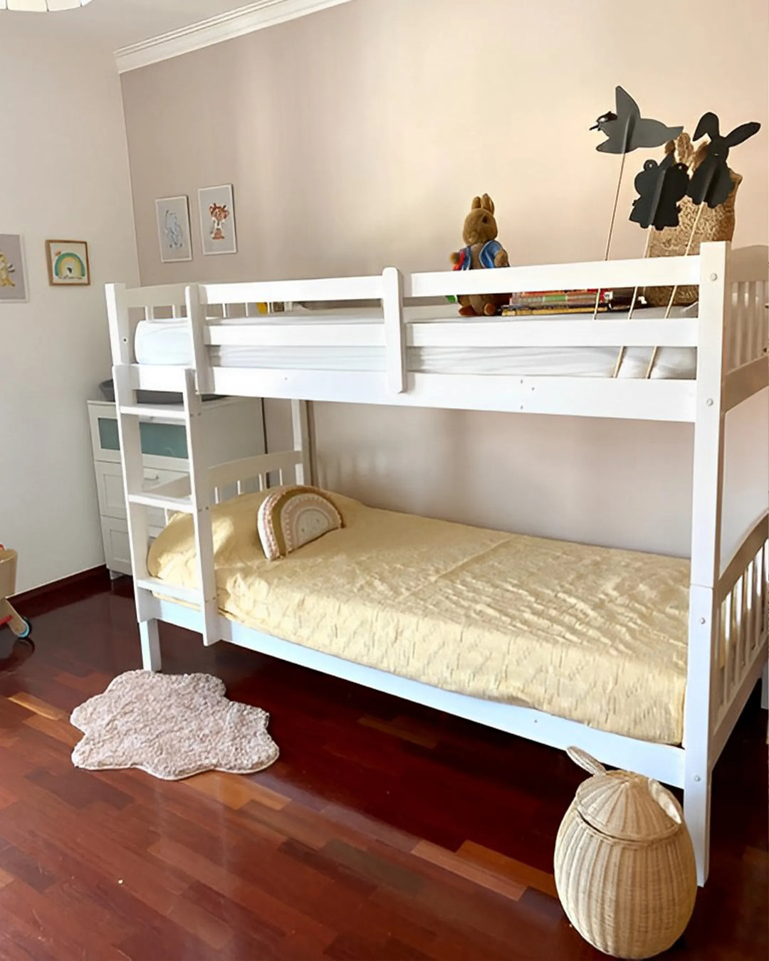 Bunk Bed Pine Wood 90 x 200 cm (EU Single) White  Ross