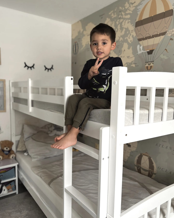 Bunk Bed Pine Wood 90 x 200 cm (EU Single) White  Ross