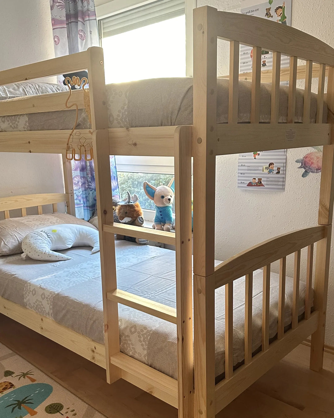 Bunk Bed Pine Wood Revin 90 x 200 cm (EU Single) Light Brown