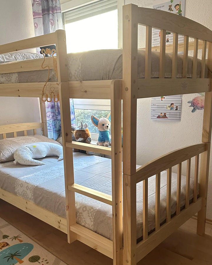 Bunk Bed Pine Wood Revin 90 x 200 cm (EU Single) Light Brown