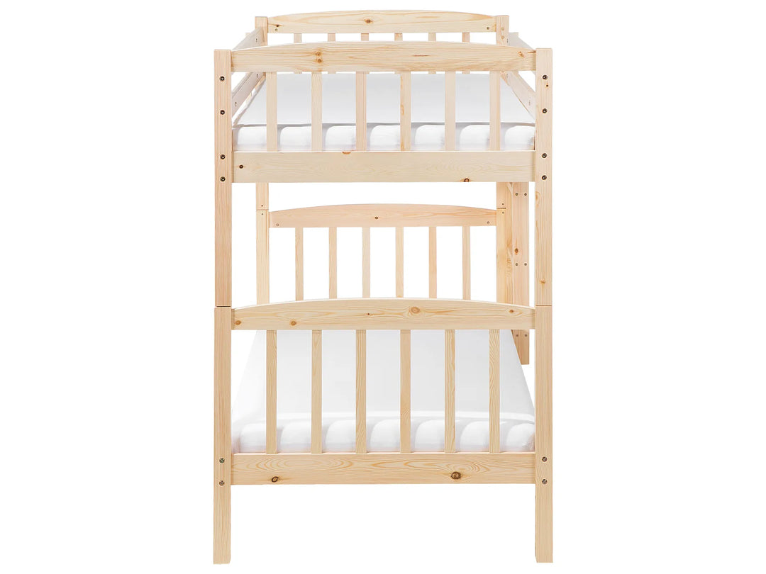 Bunk Bed Pine Wood Revin 90 x 200 cm (EU Single) Light Brown