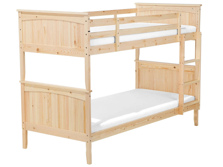 Bunk Bed Pine Wood 90 x 200 cm (EU Single) Light Brown Tymo